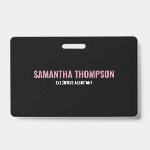 Modern Chic Pink, White & Black  ID Badge
