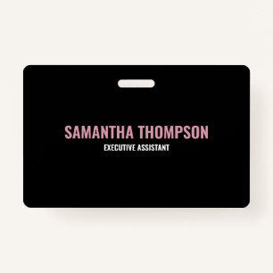 Modern Chic Pink, White & Black  ID Badge