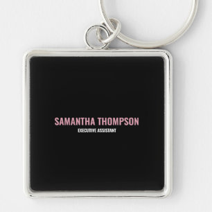 Modern Chic Pink, White & Black  Key Ring