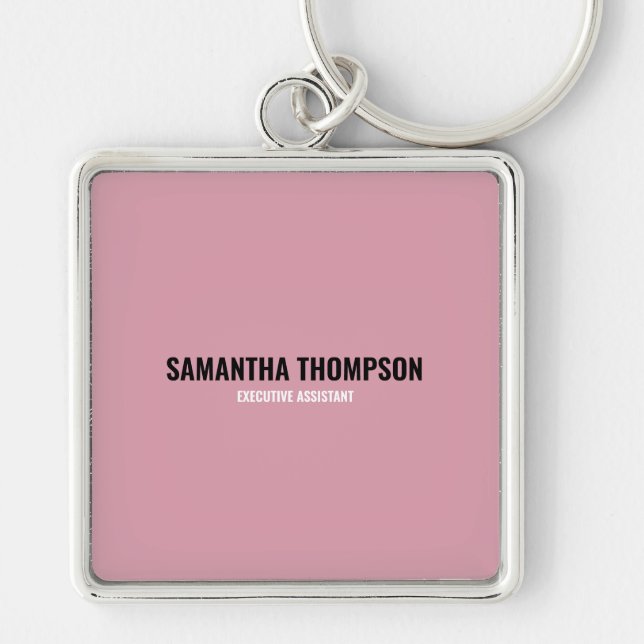 Modern Chic Pink, White & Black   Key Ring (Front)