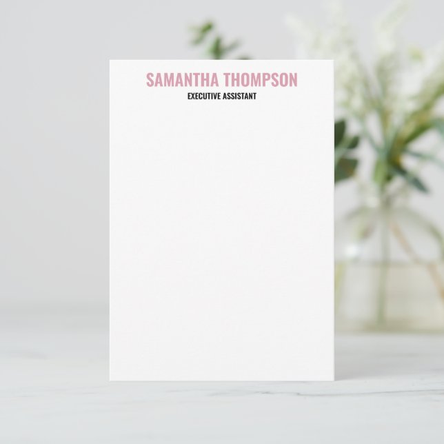 Modern Chic Pink, White & Black Note Card (Standing Front)