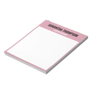 Modern Chic Pink, White & Black Notepad