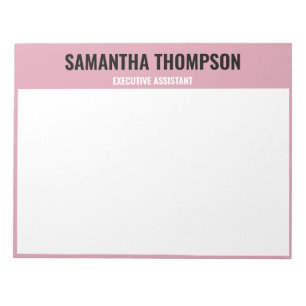 Modern Chic Pink, White & Black Notepad