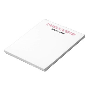 Modern Chic Pink, White & Black Notepad