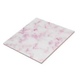 Modern Chic Pink & White Marble Texture Tile