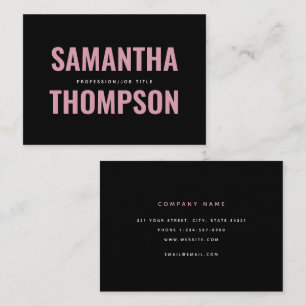 Modern Chic Pink & White Professional Business Card