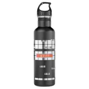  Modern Chic Plaid  Black and White Water Bottle
