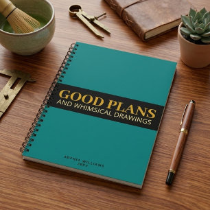 Modern Chic Plans with Custom Name Cool Planner Notebook