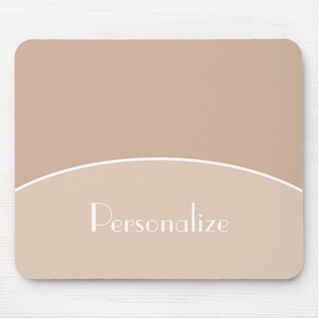 Modern Chic Professional Beige Tan With Name Mouse Pad (Front)