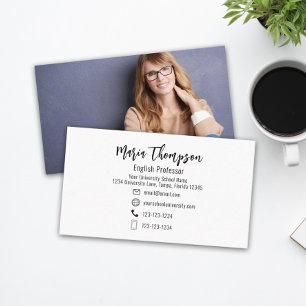 Modern Chic Professional Minimalist Photo Simple Business Card