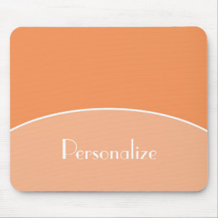 Modern Chic Professional Peach Orange With Name Mouse Pad