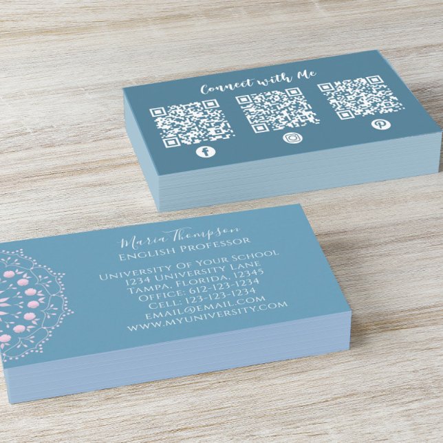 Modern Chic Professional Qr Code Custom Business Card (Creator Uploaded)