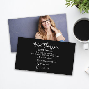 Modern Chic Professional QR Code Social Media  Business Card