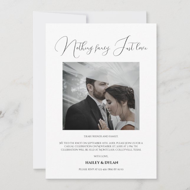 Modern Chic Reception Only Wedding  Invitation (Front)