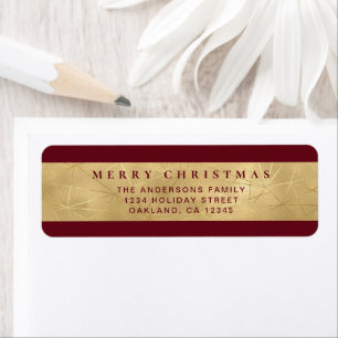 Modern Chic Red and Faux Gold Merry Christmas La