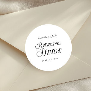  Modern Chic Rehearsal Dinner Classic Round Sticker