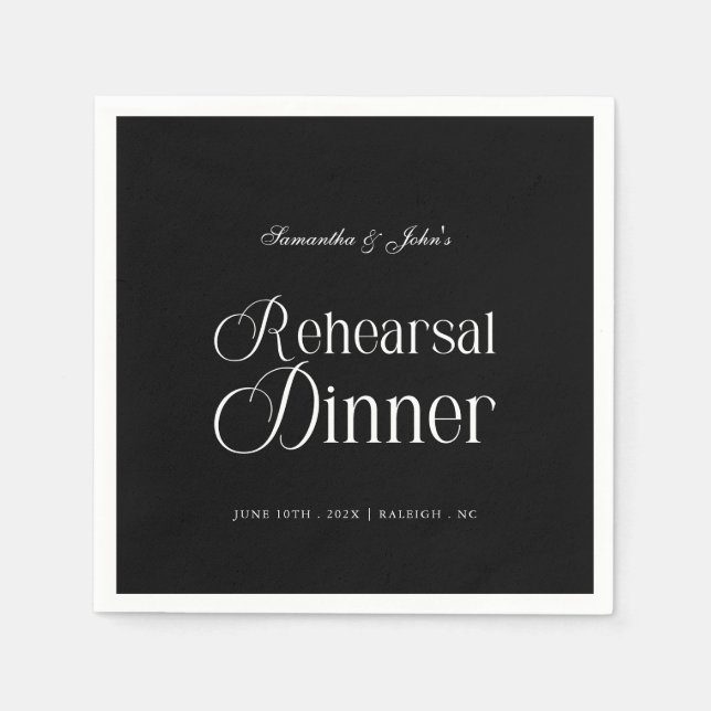  Modern Chic Rehearsal Dinner Napkin (Front)