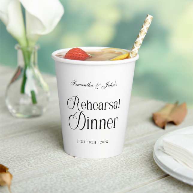  Modern Chic Rehearsal Dinner Paper Cups (Insitu)