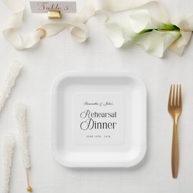  Modern Chic Rehearsal Dinner Paper Plate (Wedding)