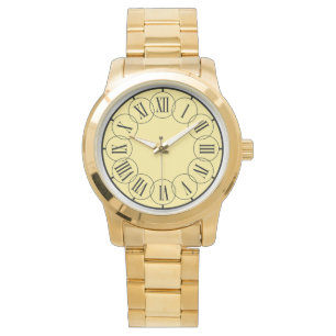 Modern Chic  Romans Numbers Men's Gold   Watch