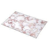Modern Chic Rose Gold White Marble Stone Pattern Placemat (On Table)