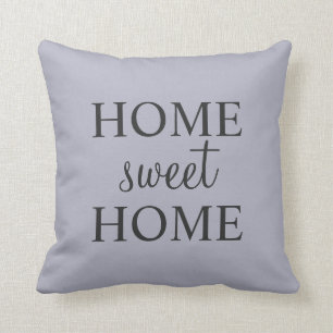 Modern chic rustic blue grey Home Sweet script Cushion