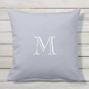 Modern chic rustic Blue Grey Monogram Cushion