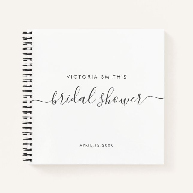 Modern Chic Script Bridal Shower Bridesmaid Notebook (Front)
