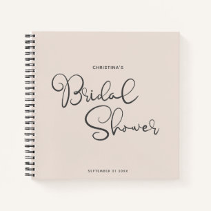 Modern Chic Script Cute Bridal Shower Guest Notebook
