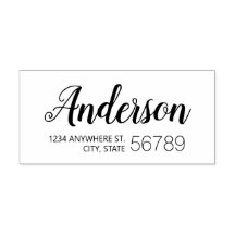 Modern Chic Script Family Name Return Address