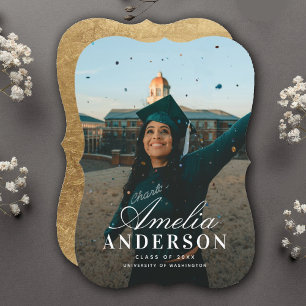 Modern Chic Script Graduate Photo Announcement