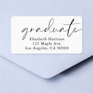 Modern Chic Script Graduation Return Address Label