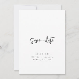 Modern Chic Script Minimalist Save The Date