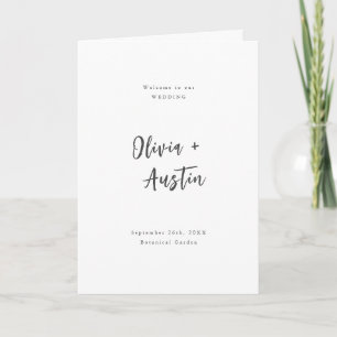 Modern Chic Script Minimalist Wedding Programme