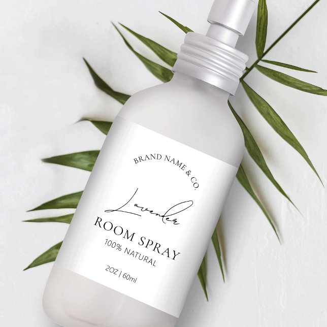 Modern Chic Script Simple Logo Room Spray Bottle (Simple, yet elegant, design that is sure to impress)