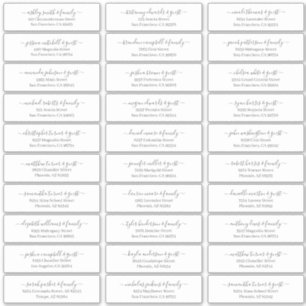 Modern Chic Script Wedding Guest Names Address
