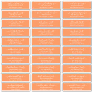 Modern Chic Script Wedding Guest Names Address