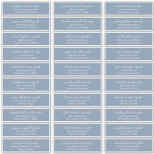 Modern Chic Script Wedding Guest Names Address