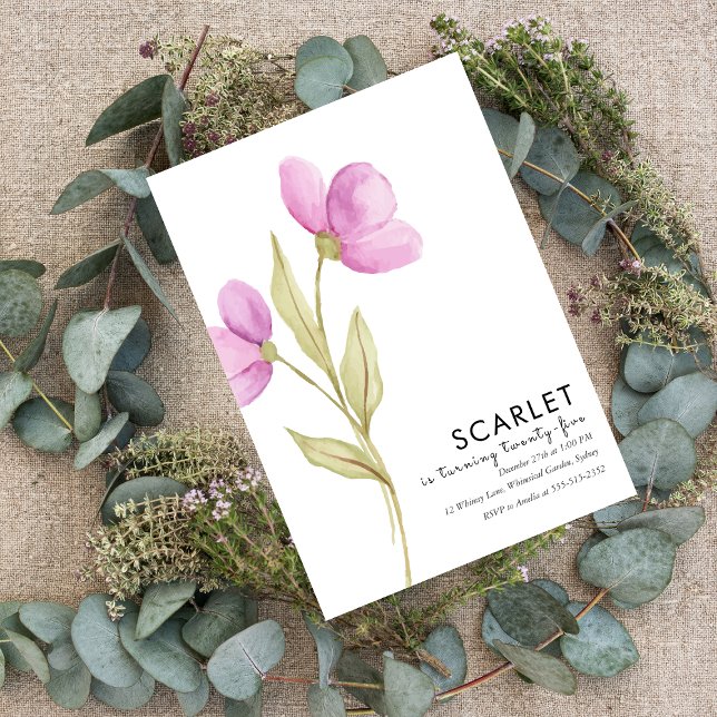 Modern Chic Simple 25th birthday  Invitation (Creator Uploaded)