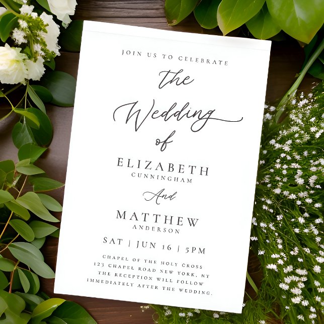 Modern Chic Simple Elegant Typography Wedding Invitation (Creator Uploaded)
