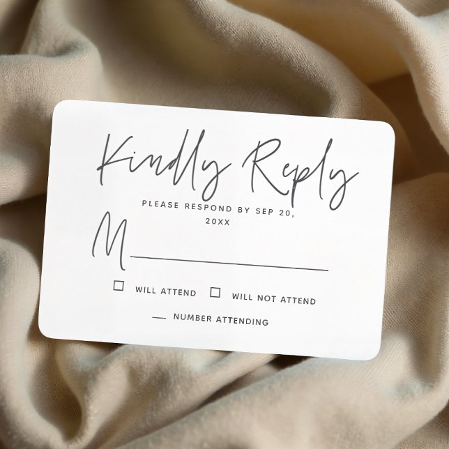 Modern Chic Simple Minimal Memories Memorial Reply RSVP Card (Creator Uploaded)