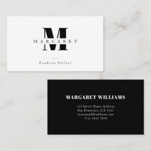 Modern Chic Simple Monogram Freelance Professional Business Card