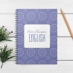 Modern Chic Simple Student Subject Pink Purple Notebook