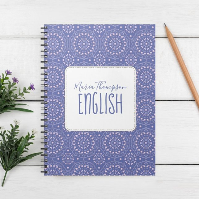 Modern Chic Simple Student Subject Pink Purple Notebook (Creator Uploaded)