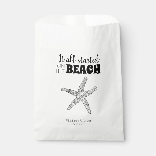 Modern Chic Starfish Beach Wedding Treat Favour Ba Bags (Front)