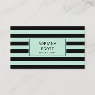Modern Chic Stripe Beauty Professional Business Card