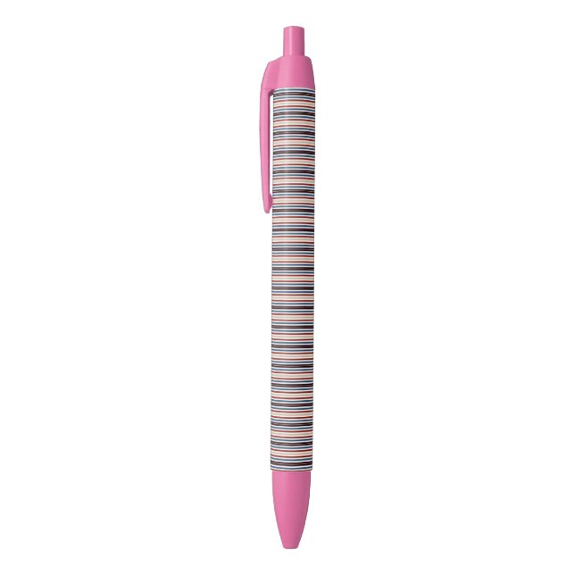 Modern Chic Striped Black Ink Pen (Top (Vertical))