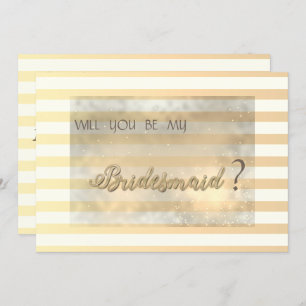 Modern Chic Striped Flowers Bridesmaid Card