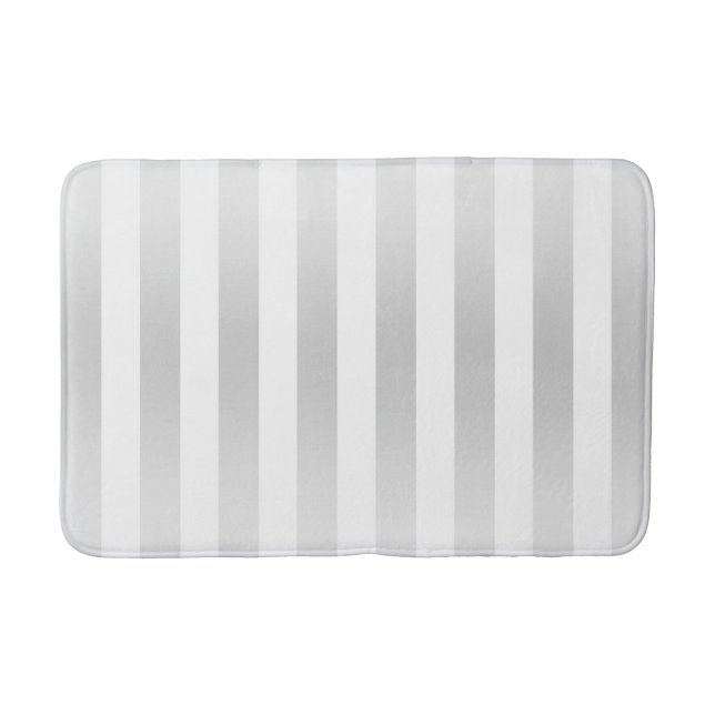 Modern Chic Stripes Grey Satin Chic Decorative Bath Mat (Front)