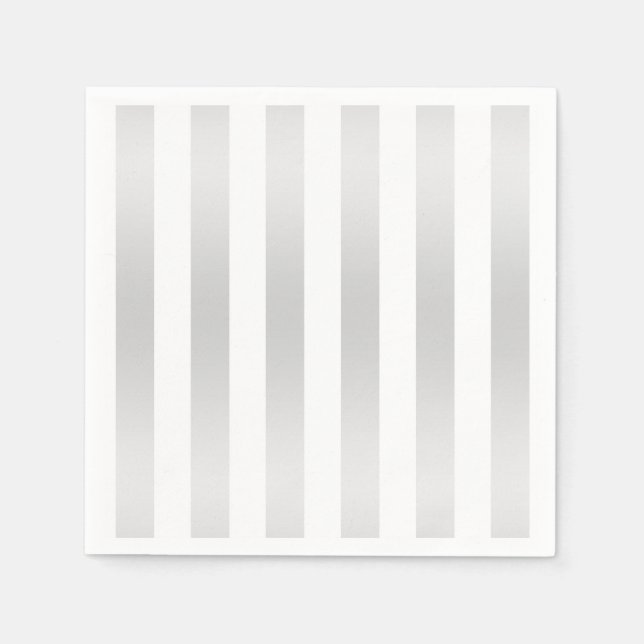 Modern Chic Stripes Grey Satin Chic Decorative Napkin (Front)